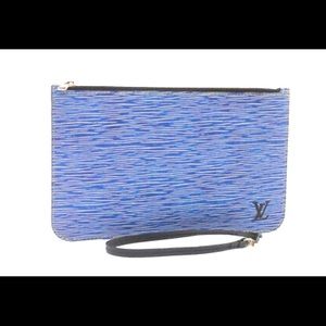 Louis Vuitton light denim pouchette wristlet. Brand new